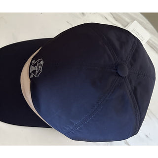 NWT Brunello Cucinelli Men Logo Print Baseball Cap Hat Navy Size L
