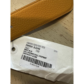 New $920 Gucci Mens Leather Memorable Buckle Belt Blue/Brown 100/40 709954