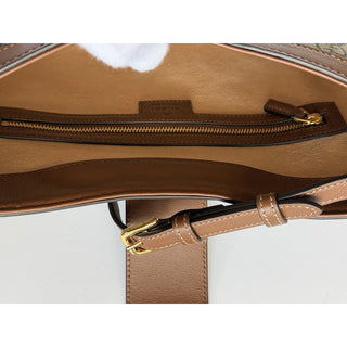 Gucci GG Supreme Padlock Leather/Canvas Brown Medium Shoulder Bag IT 795113 NWT