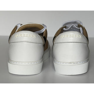Burberry New Salmond Check Leather Sneakers Optic White 10.5 US 40.5 8024326 NIB