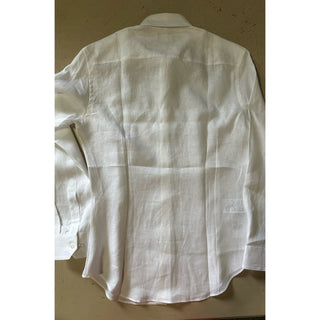 Giorgio Armani Men 100% Linen Shirt White Size 46/18.5 New $695 Italy