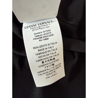 Versace Silk/Cotton Black Knit Polo Sweater 52 Euro 1017342 Italy NWT $1150