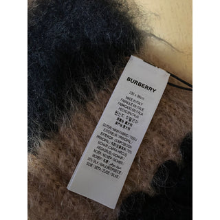 New Burberry Women Scarf Graphic Stripe Knit Color Warm Camel Italy