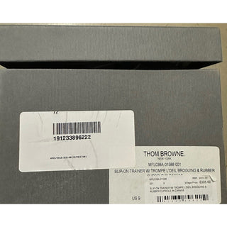 NIB Thom Browne Men Print Low Top Slip On Sneakers Black 9 US/42 EU