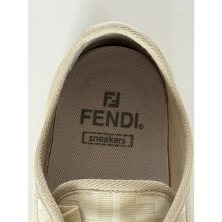 Fendi Domino FF Jacquard Sneakers Ivory Taupe 8 US (7 Fendi) IT 7E1553 NIB $770