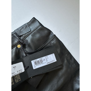 Versace Women's Black Leather/Fabric Pants 6 US (40 Euro) 1014419 NWT $2100
