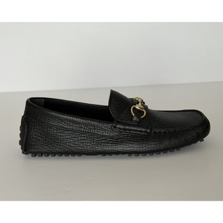 Gucci Leather Horsebit Driver Loafers Shoes Black 8.5 US (8 Gucci) 674254 NIB