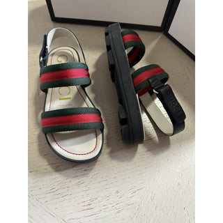 Gucci Kids Sandal Shoes Green/Red Size 32 Gucci 501060 New
