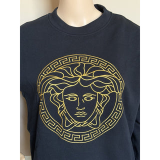 Versace Medusa Embroidered Sweatshirt Women’s Black/Gold 8 US (42) 1019482 NWT