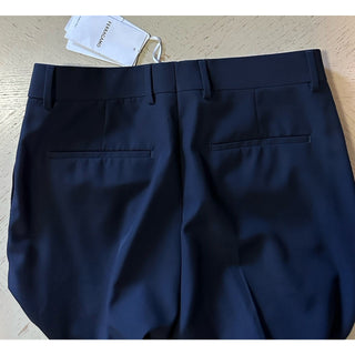 Ferragamo Men Wool Dress Pants Navy 38 US/54 Eu New $790