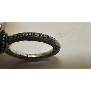 New Authentic GUCCI Silver A. Forest Wolf Ring Black Prezioso 8 US ( 16 ) 511851