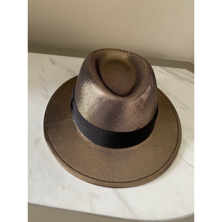 NWT $895 Saint Laurent Men Lane Felt Fedora Hat Gold Size L Italy