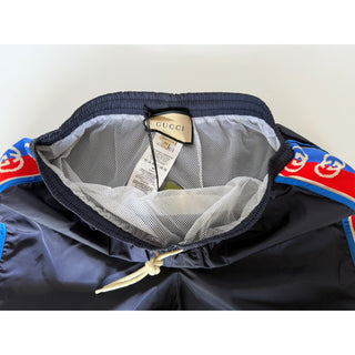Gucci Men's Boxer Blue Nylon Swim Shorts 28 US (44 Euro) Italy 577800