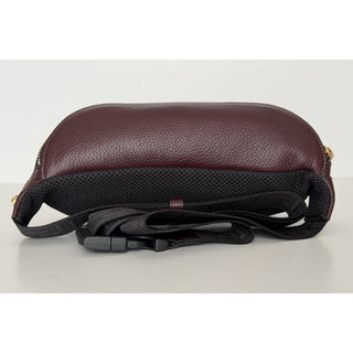 Versace Medusa Head Grainy Calf Leather Belt Bag Burgundy 1002884 IT NWT $1100