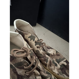NIB Saint Laurent Men Canvas Camouflage Menphis Sneakers Green/Mul 10.5 US/43.5