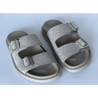 Fendi Men's FF Feel Slide Sandals Beige 8 US/7 UK IT 7X1604 NIB $1050