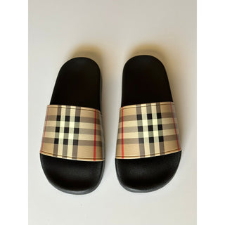 NIB Burberry Vintage Check Archive Beige Slide Sandals 10 US (43 Euro) 8023965