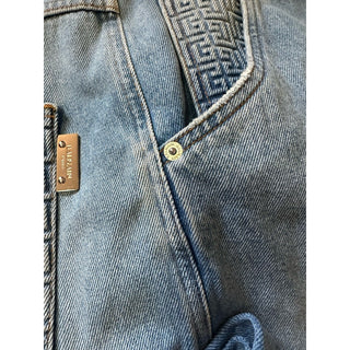 NWT $1350 Balmain Men Monogram Straight-Leg Jeans Pants Blue 32 US
