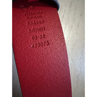 Gucci Leather GG Belt DK Red Size 95/38 New 546389