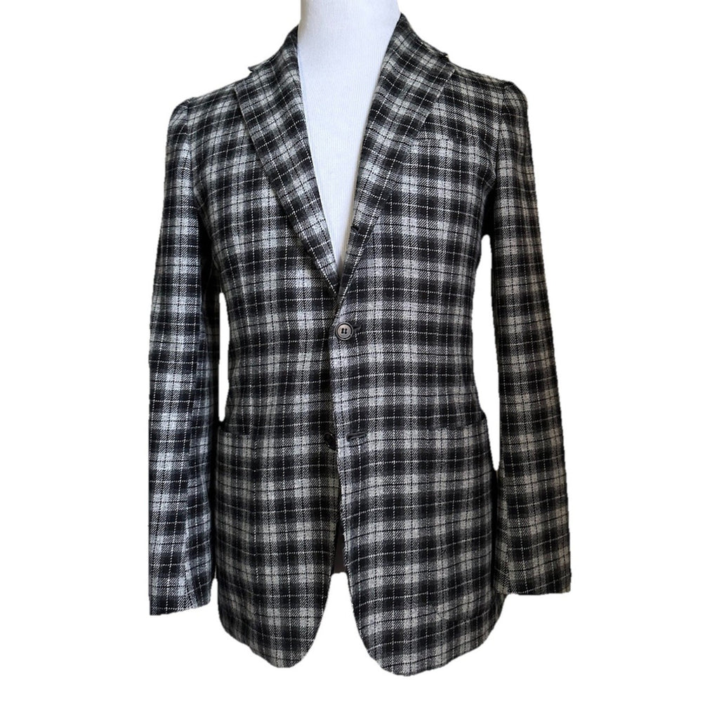 $8995 Kiton Cashmere Sport Coat Jacket Blazer Black/White 40S US/50S Eu