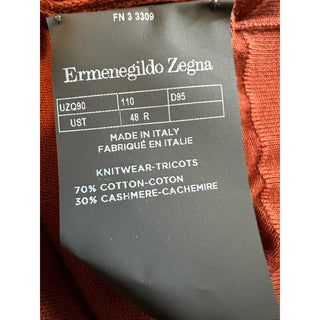 NWT $1095 Ermenegildo Zegna Knitwear Crewneck Sweater Orange 48 Eu/S Italy