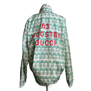 NWT $1900 Gucci Men's Oversized Track Jacket Green/white Size 42 US/52 Eu Italy