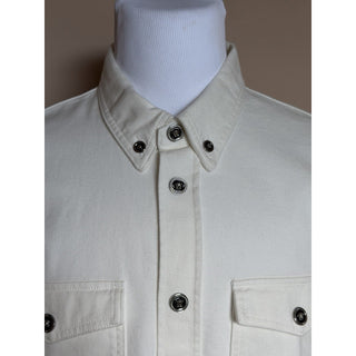 Versace Men’s Denim Stretch White Overshirt 46 US (56 Euro) 1013887 IT NWT $1625