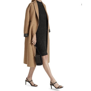 Brunello Cucinelli Cashmere Cable Knit Sweater Dress Charcoal Size S New $5395