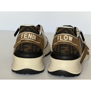 Fendi Flow FF Logo Sneakers Brown/Beige Men 12 US (11 Fendi) 7E1392 NIB $995