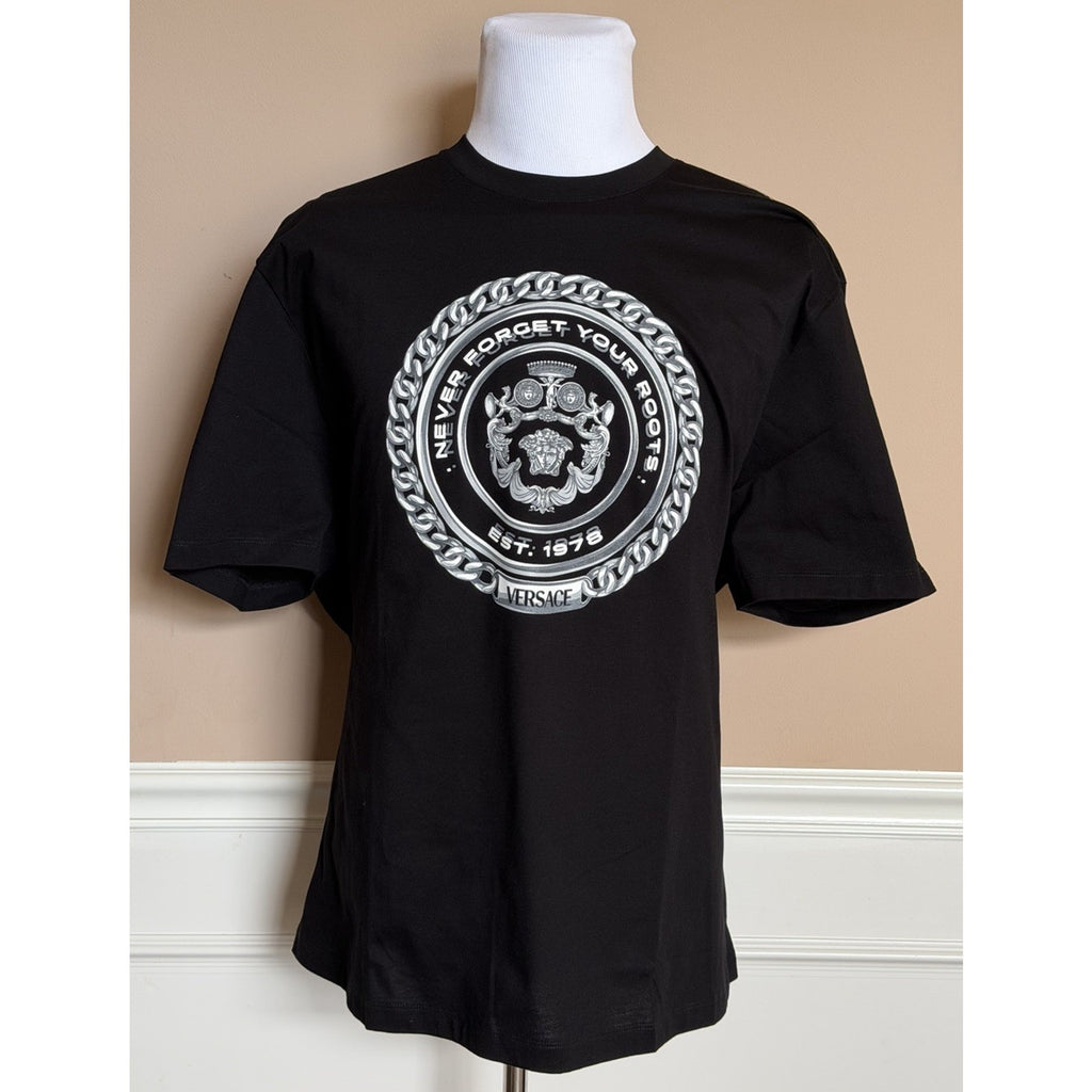 Versace Medusa Never Forget Your Roots Black T-Shirt 4XL 1013302 IT NWT $800