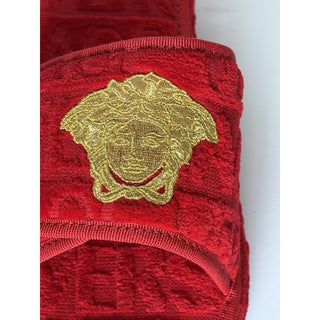 Versace Medusa Platform Slide Slippers Red Gold Women 7 US (37 Eu) ZSL00003 NIB