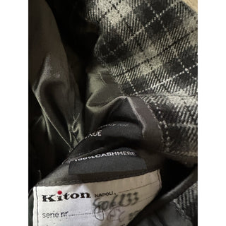 $8995 Kiton Cashmere Sport Coat Jacket Blazer Black/White 40S US/50S Eu