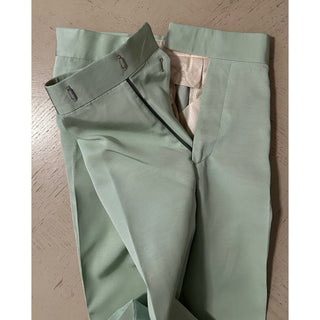 NWT $5250 TOM FORD Men Double Breasted Suit Sage Green 46R US/56R Eu Switzerland