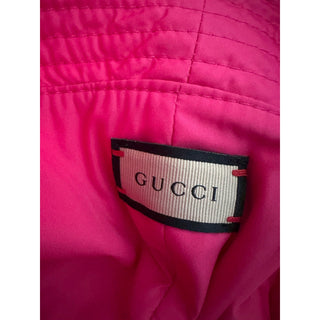 Gucci Women GG Logo Cloche Bucket Hat Pink Size S New 729470