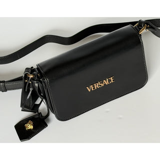 Versace Lamb Leather Black Mini Shoulder Bag 1018747 Italy NWT $990