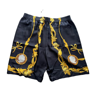 Versace Medusa Cameo Silk Shorts Black Gold Men 40 US 56 Eu 1002476 IT NWT $1295