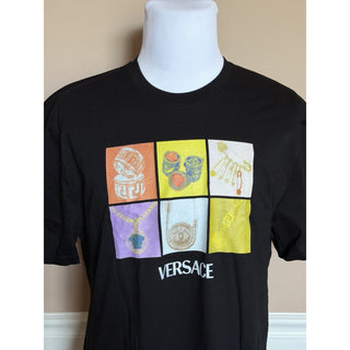 Versace Men’s Logo Compact Cotton Jersey T-Shirt Black 2XL 1013302 IT NWT $750
