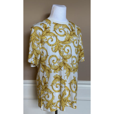 Versace Baroque Cotton Jersey T-Shirt White/Gold 6XL 1019460 NWT