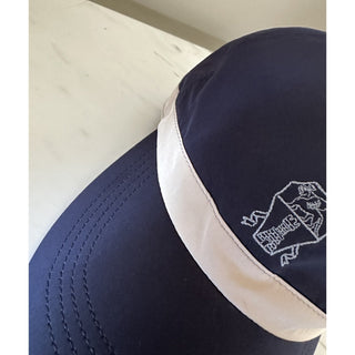NWT Brunello Cucinelli Men Logo Print Baseball Cap Hat Navy Size L