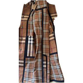 New $3550 Burberry Men Reversible Plaid Cotton Trench Coat DARK BIRCH 40 US/50 E