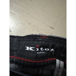 NWT $1495 Kiton Men High Rise Faded Jeans Black 30 US/46 Eu Italy