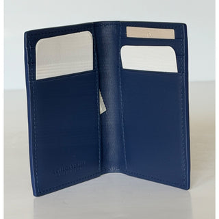 Bottega Veneta Intrecciato Leather Cassette Flap Card Case Blue 749417 NWT $520