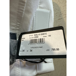 New $795 Giorgio Armani Men’s Pants Jeans White Size 34 Made In Italy