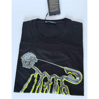 Versace Men’s Logo Compact Cotton Jersey T-Shirt Black 2XL 1013302 NWT $750