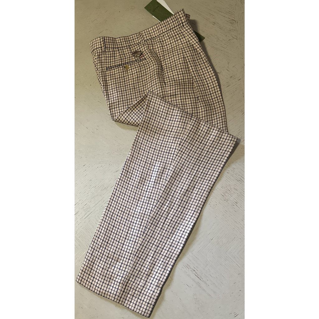 Gucci Men’s Linen Dress Pants Beige/Blue 32 US/48 Eu New $1350