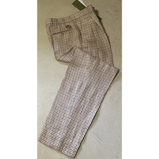 Gucci Men’s Linen Dress Pants Beige/Blue 32 US/48 Eu New $1350