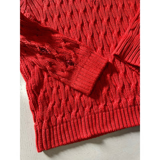 Loro Piana Women Valencia Cabled Cotton Sweater Orange Size L Italy New $3350