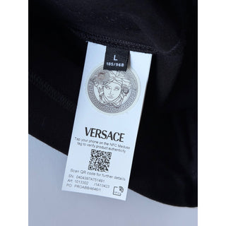 Versace Men’s Logo Compact Cotton Jersey T-Shirt Black L 1013302 NWT $750