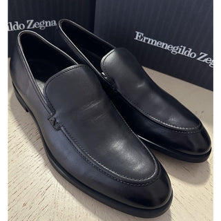 ZEGNA Leather Loafers Shoes Black 9.5 US/42.5 Eu New $840