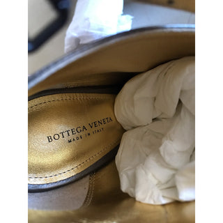 NIB $990 Bottega Veneta Women Leather Shoes Boots Metal Black 9 US ( 39 Eu )